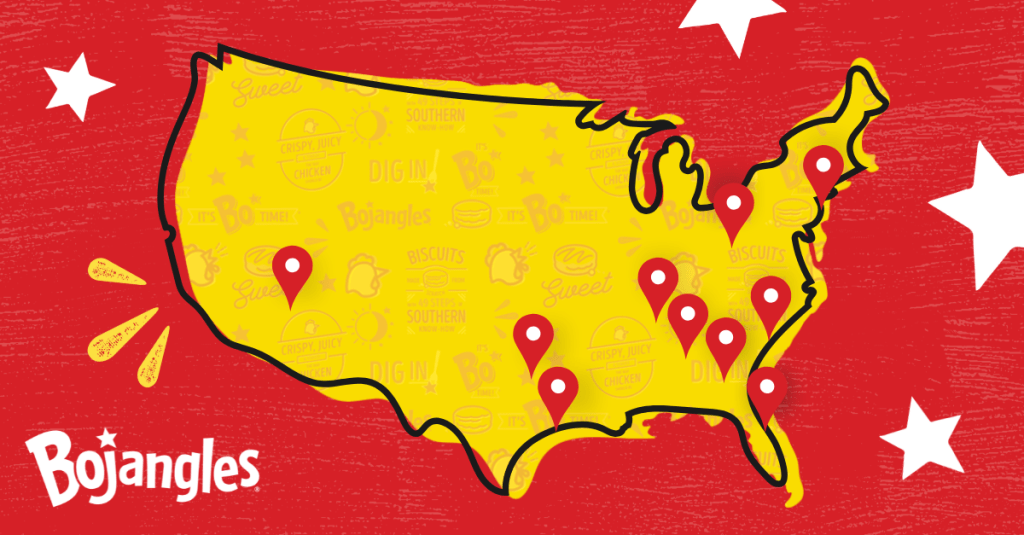 Bojangles Accelerates National Franchise Growth in 2025 with New Markets: Birmingham Alabama Dallas-Fort Worth and Houston Texas Columbia South Carolina Las Vegas Nevada Atlanta Georgia Zanesville Ohio Cordova Tennessee Orlando Florida Piscataway New Jersey
